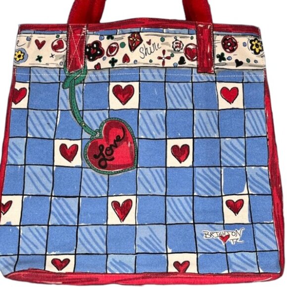 Brighton Love Sparkle Large Canvas Tote Dog Cat Hearts 14.5" h x 15" w x… - Picture 5 of 10